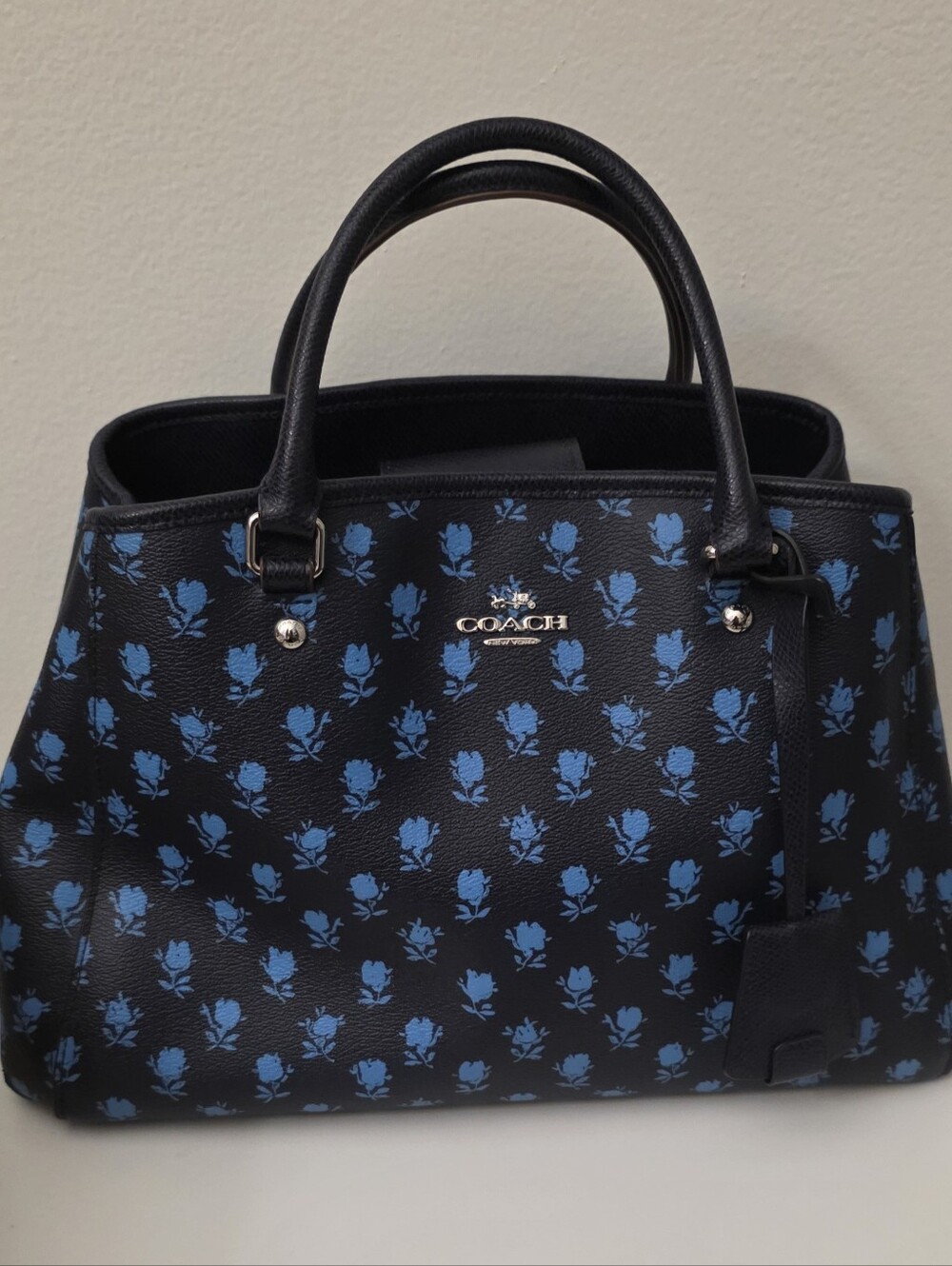 COACH Margot Carryall Leather Satchel Bag In Badlands Floral Print